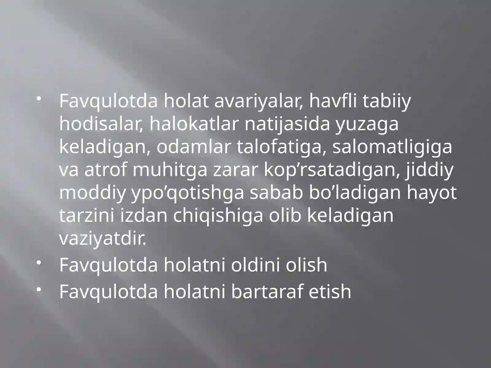 Halokatlar tibbiyoti. Tez tibbiy yordam ko'rsatish. 4