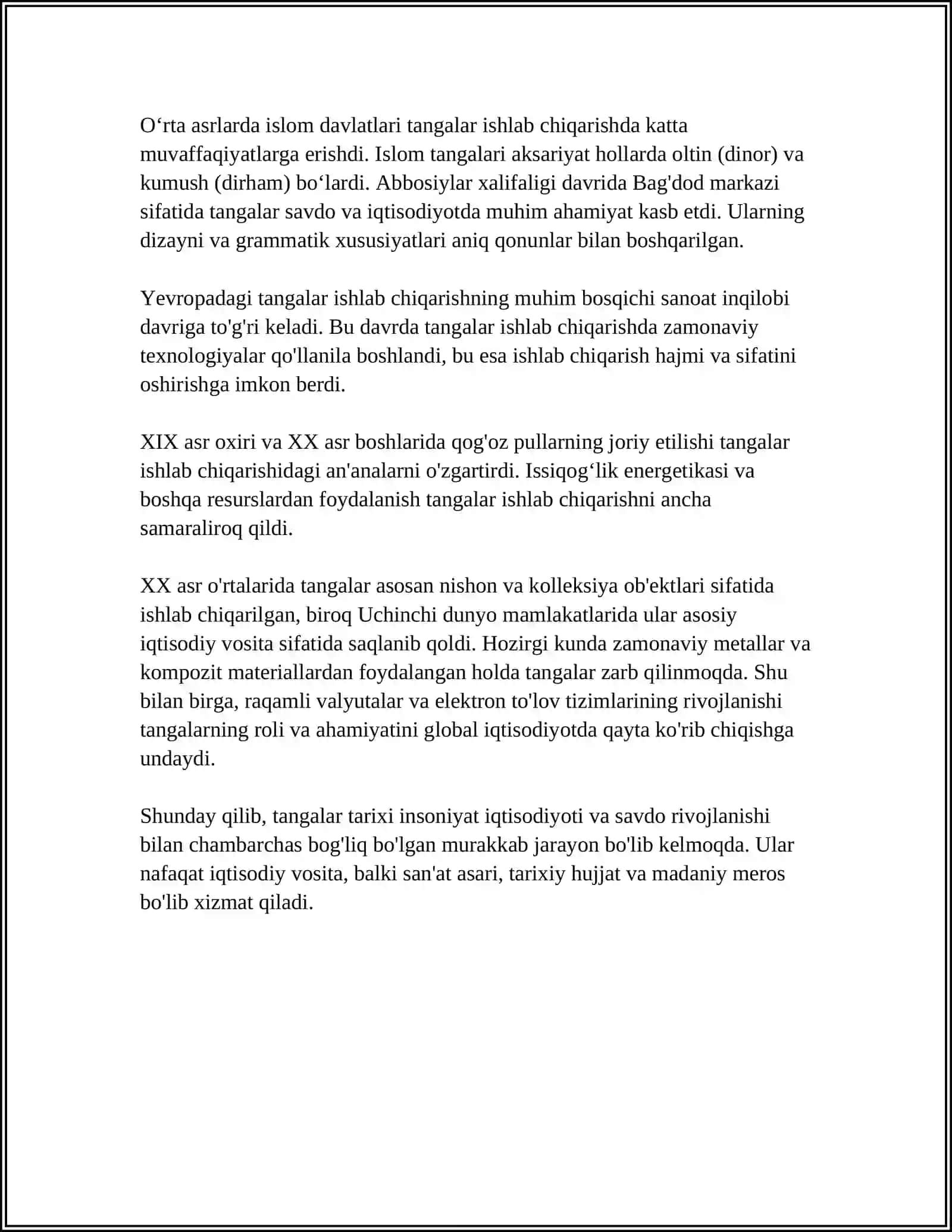 TANGALAR TARIXI VA DASTLABKI BELGILAR 4