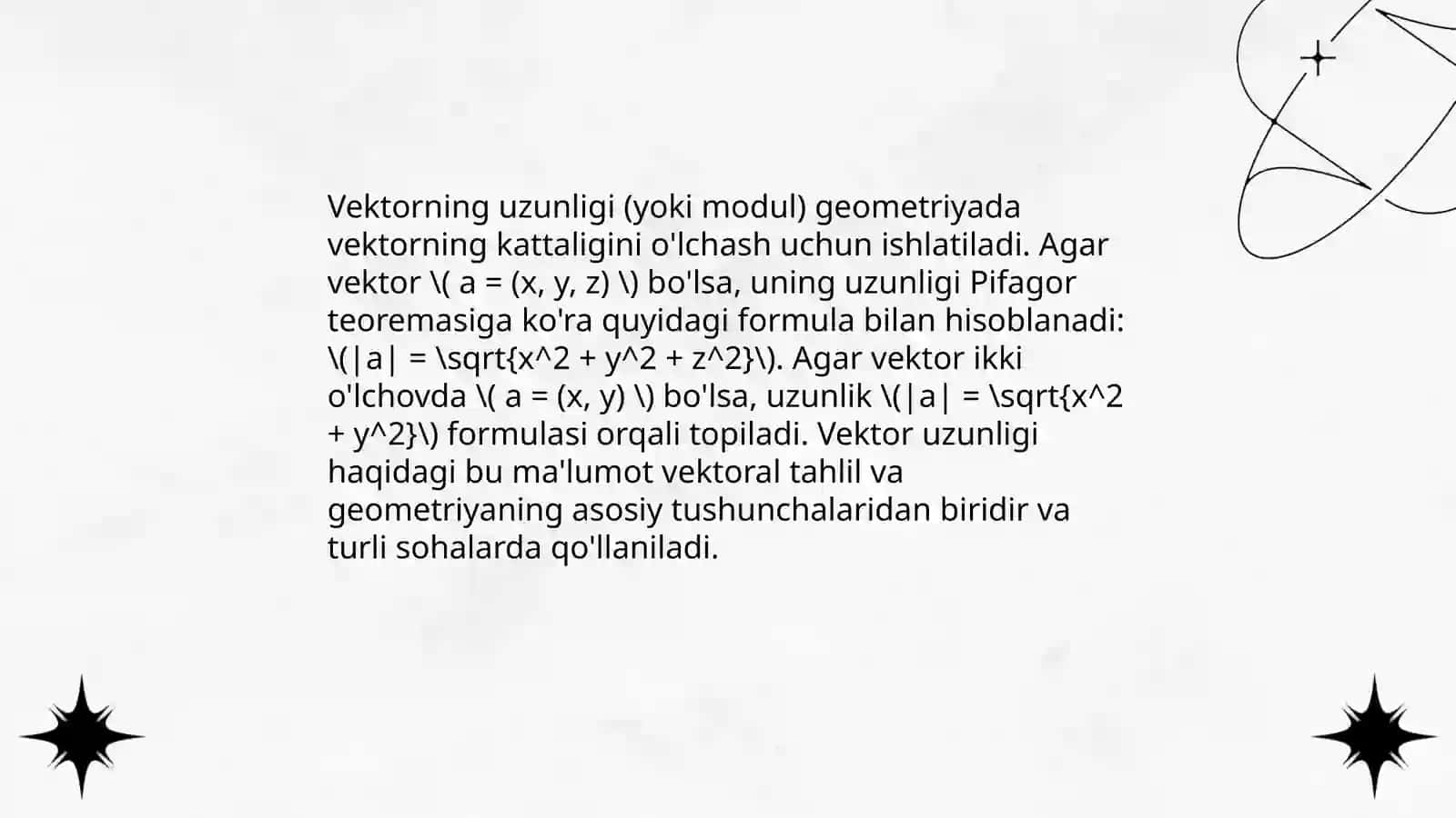 Matematikada Vektorlar tushunchasi 4
