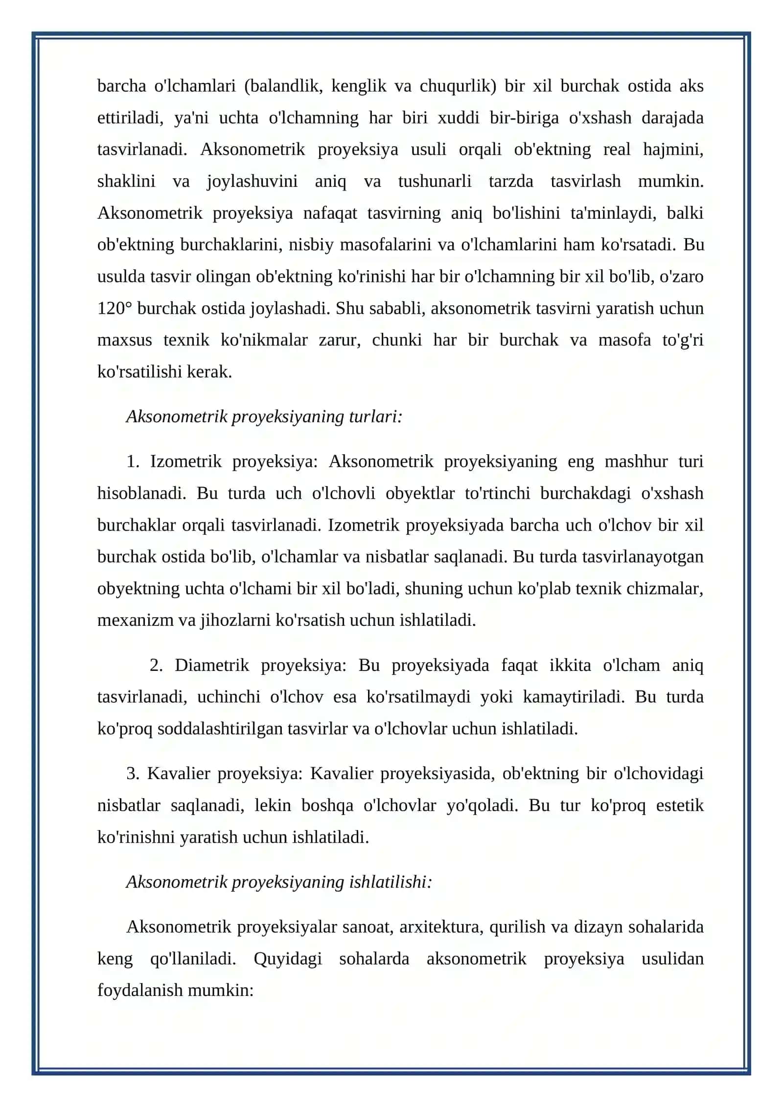 Aksonometrik va affinnli proyeksiyalar 4