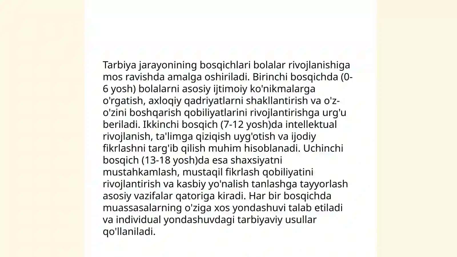 Tarbiyaning umumiy tarifi 4