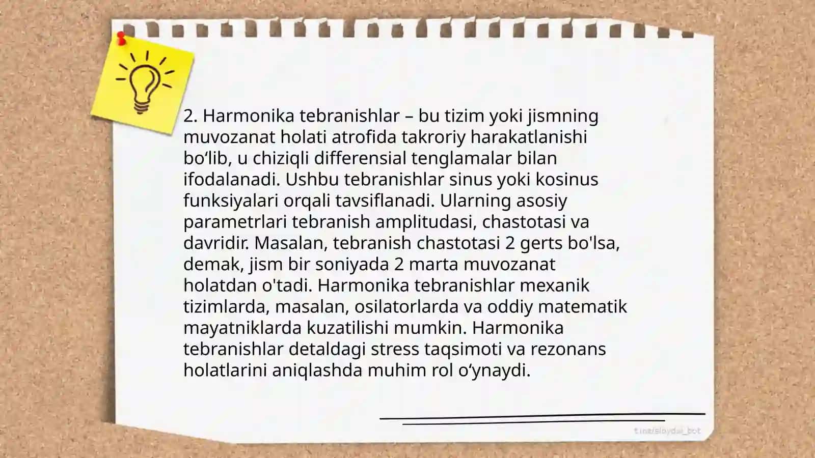 Mexanik tebranishlar. Mexanik tõlqinlar 4
