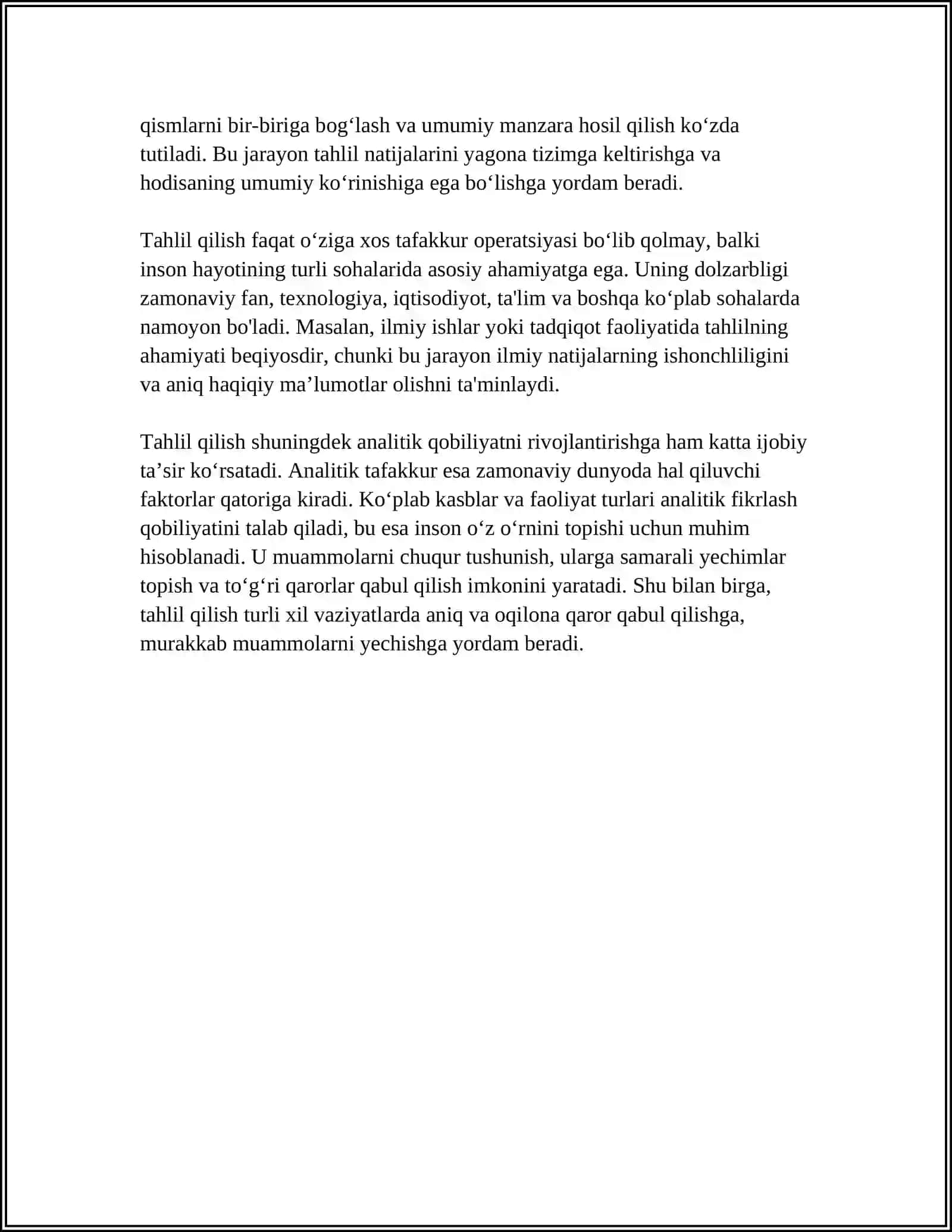 TAFAKKUR OPERATSIYALARI 4