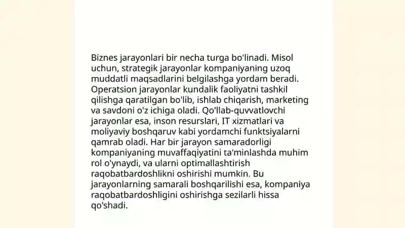 Biznes jarayonlarning tasnifi 4