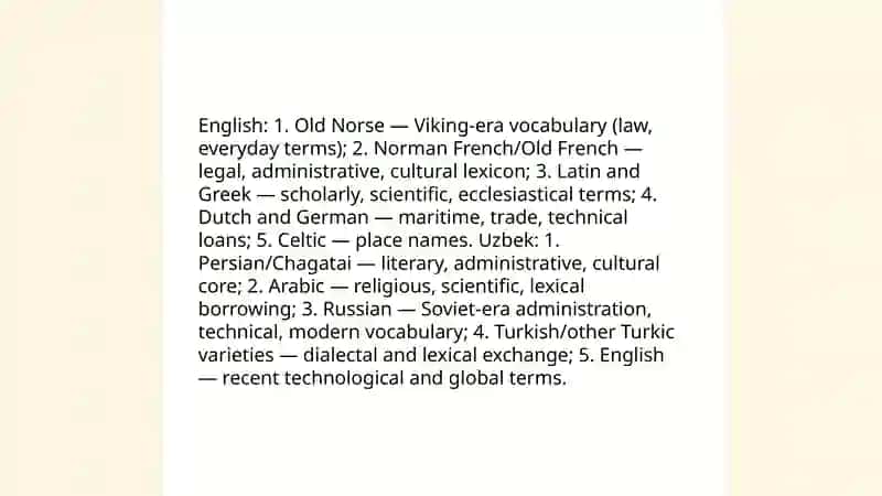 Borrowing and loanwords in English and Uzbek 4