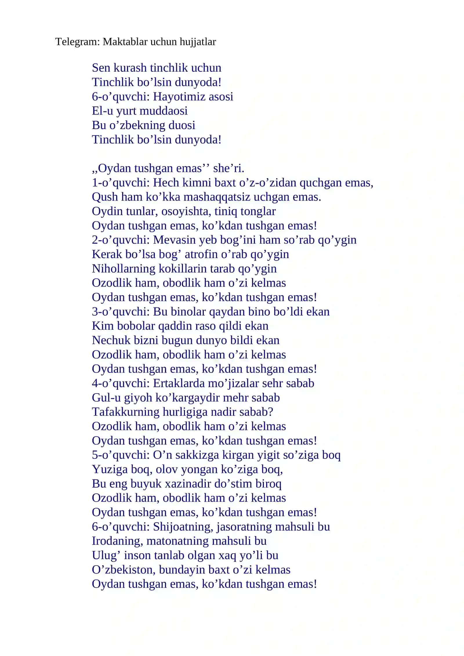 Tinchlik, xotirjamlik-be’baho ne’mat 4