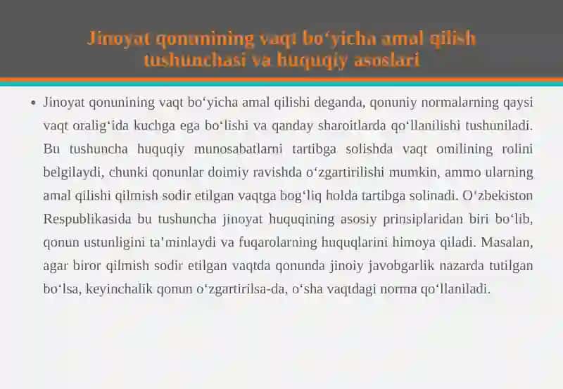 Jinoyatqonunining Vaqtbo‘yicha Amalqilishi 4