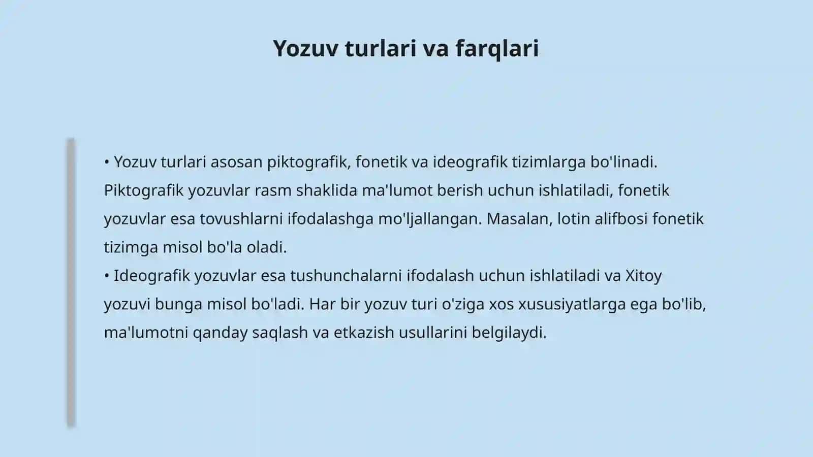 Yozuv va uning rivojlanishi 4