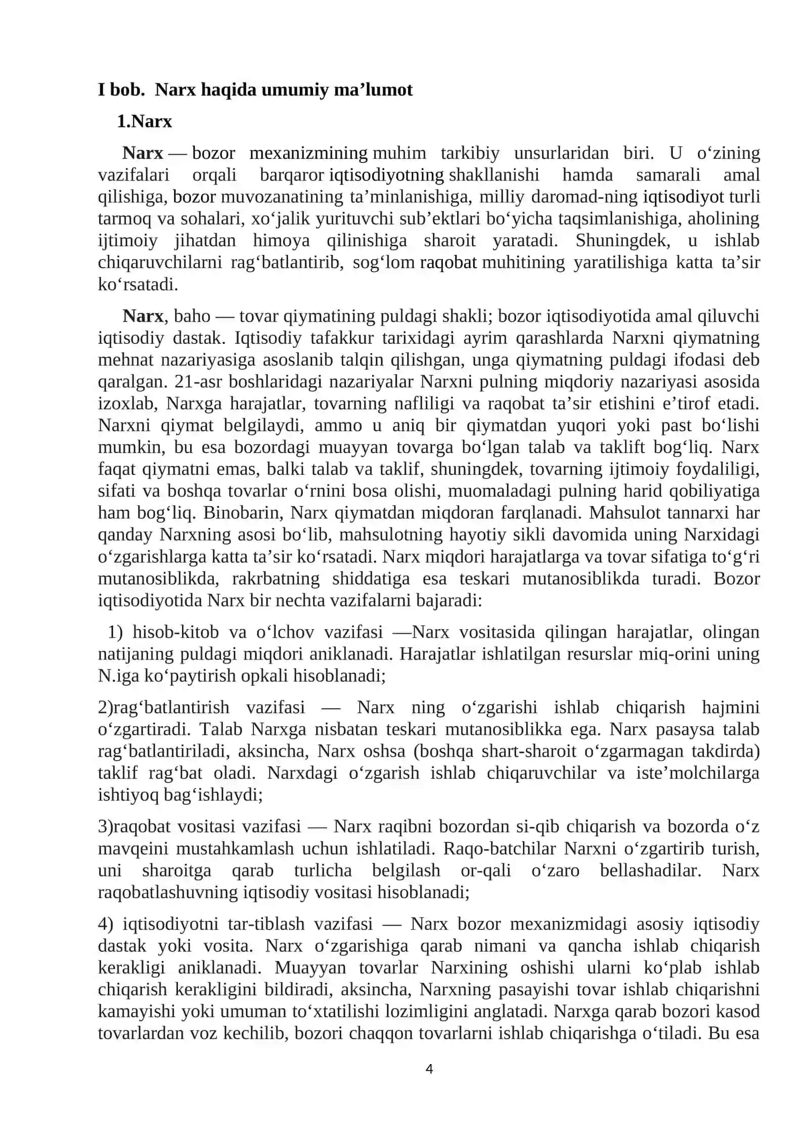 Narxning mohiyati va shakllanish xususiyatlari 4