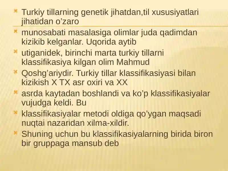 Turkiy tillar tasnifidagi morfologik tamoyillar. 4