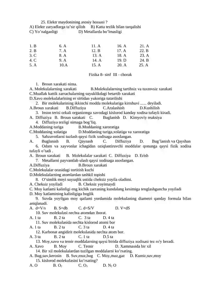 Fizika 8- sinf I-chorak 4