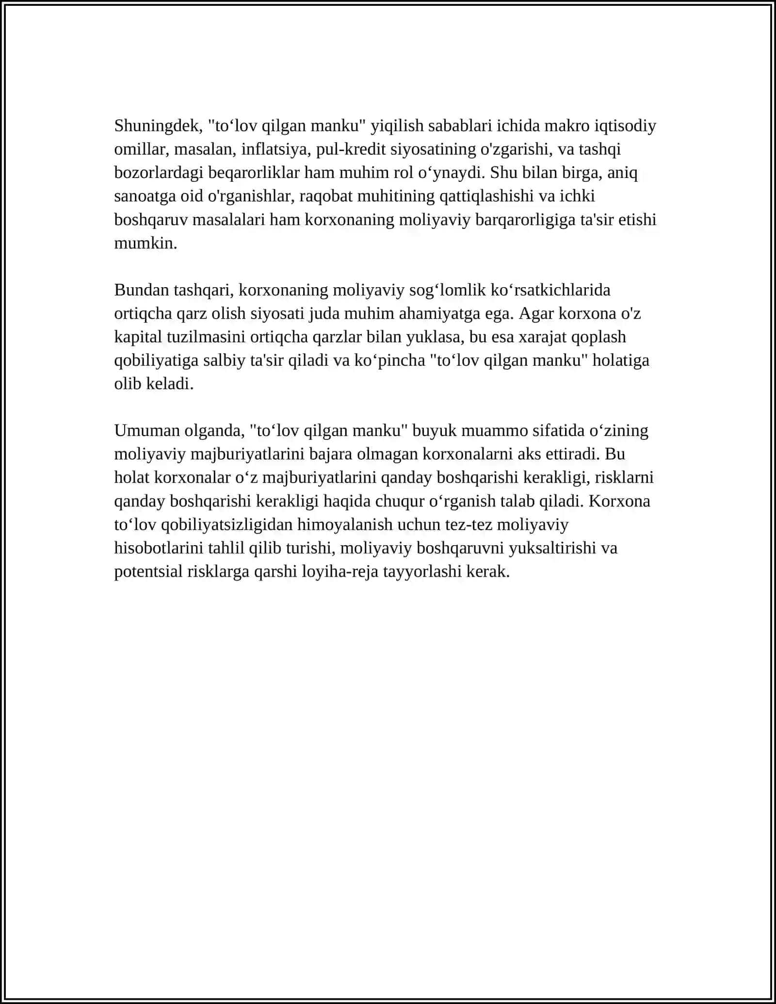 TOʻLOV QILGAN MANKU 4