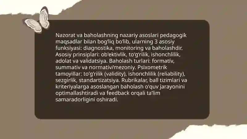 PEDAGOGIK DIOGNOSTIKA VA NAZORAT, BAHOLASH 4