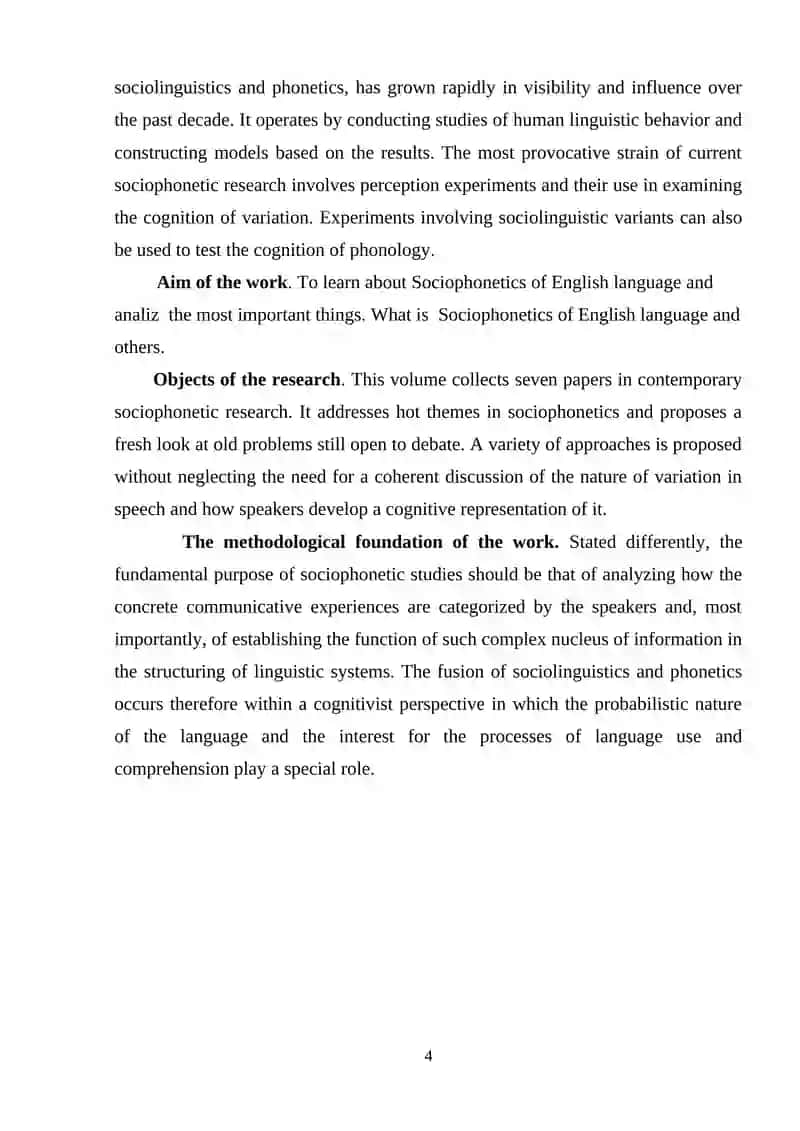 Sociophonetics of English language 4