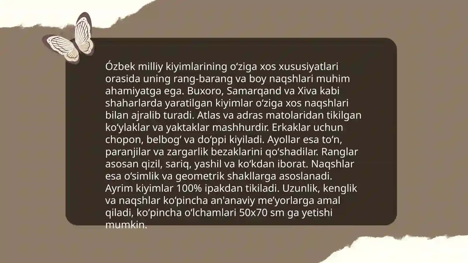 Qoraqalpoq va Ózbek milliy kiyimlari, rang va ramzlar tilida 4