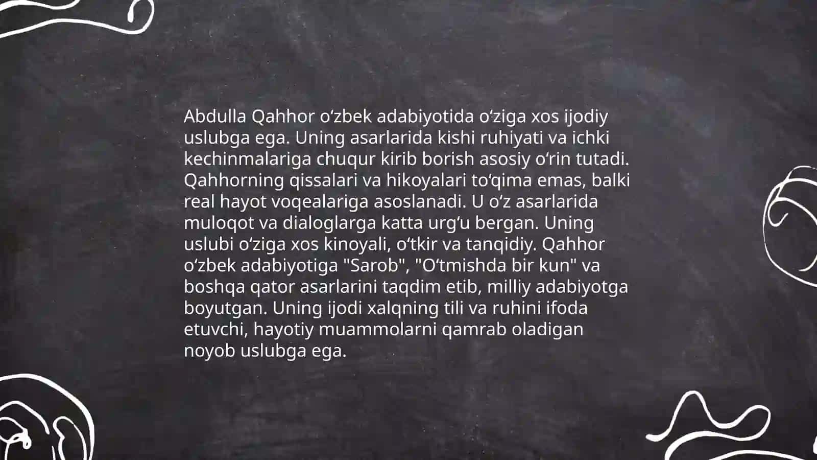 Abdulla Qahhor "Sarob" romani tahlili 4