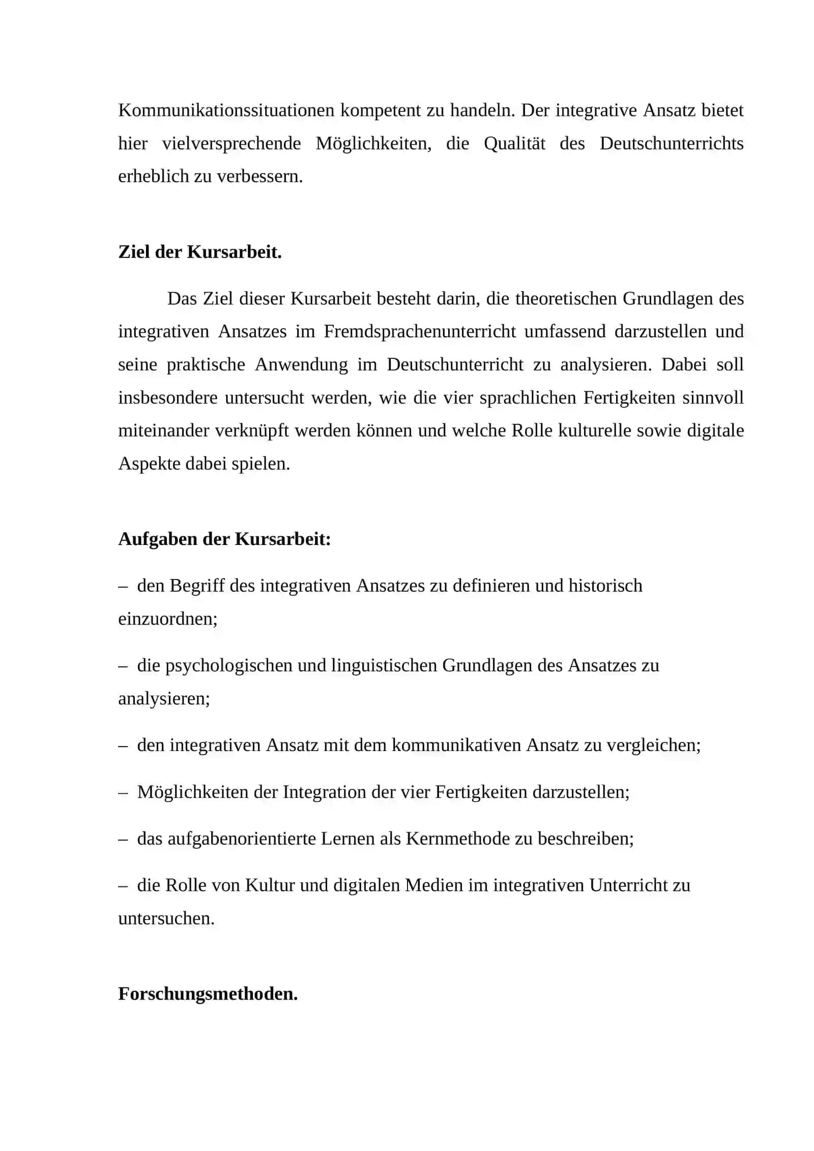 Die Rolle des integrativen Ansatzes im Fremdsprachenunterricht 4