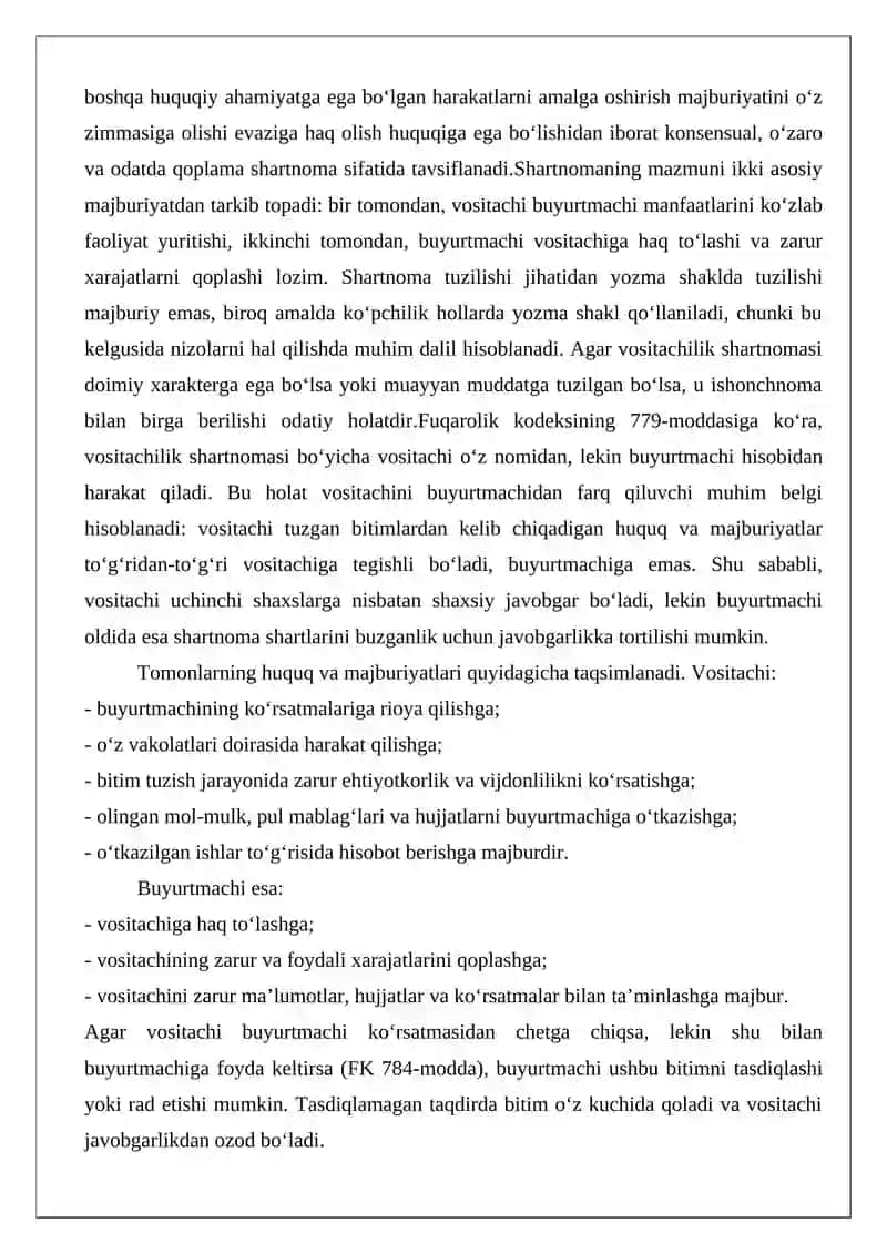 Vositachilik shartnomasi 4