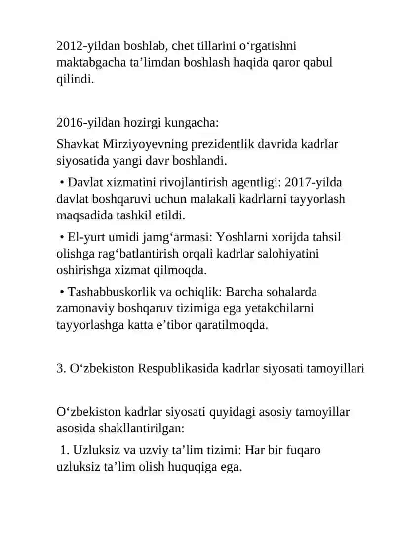 O’zbekiston Respublikasida kadrlar siyosati 4