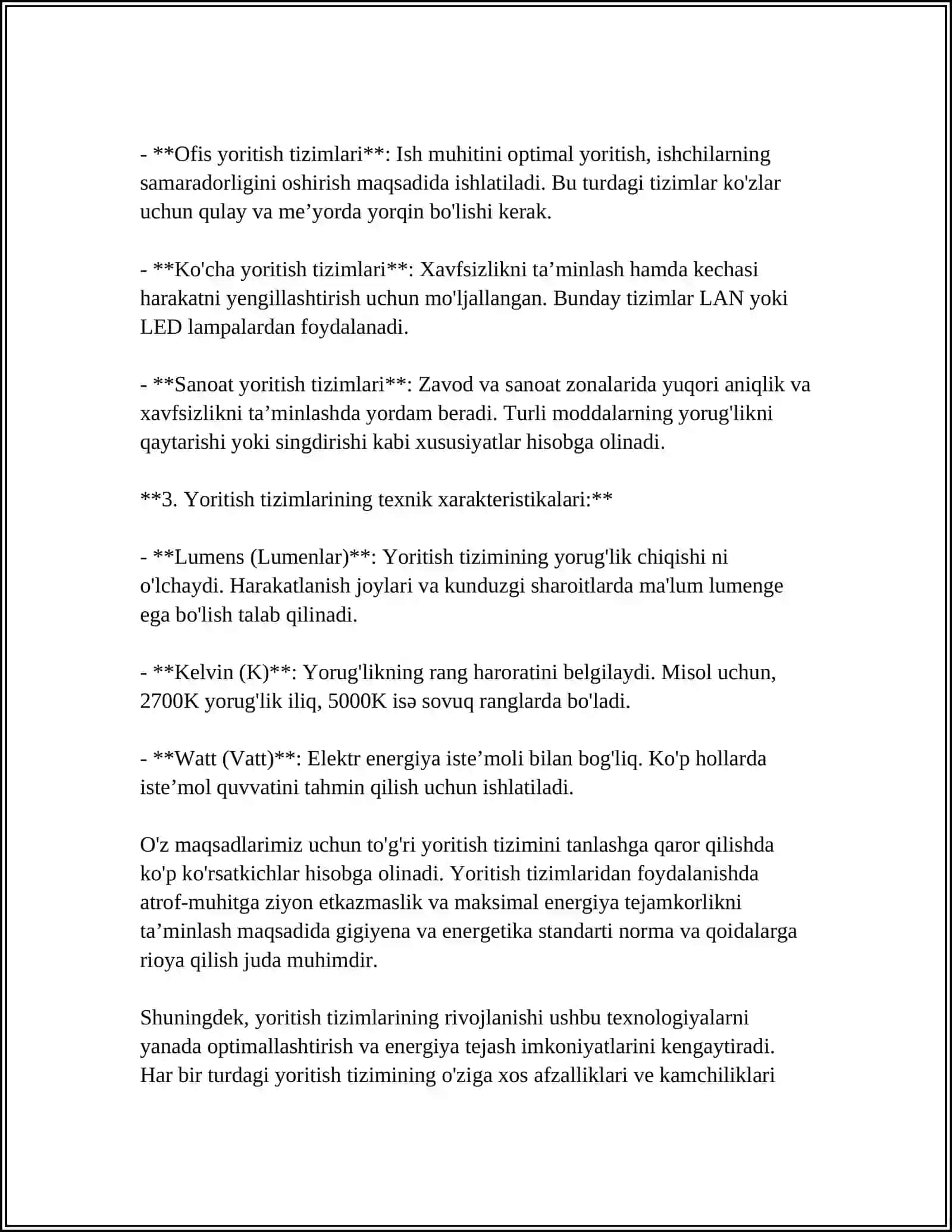 ISHLAB CHIQARISH BINOSIDA YORIGʻLIK MIQDORI 4