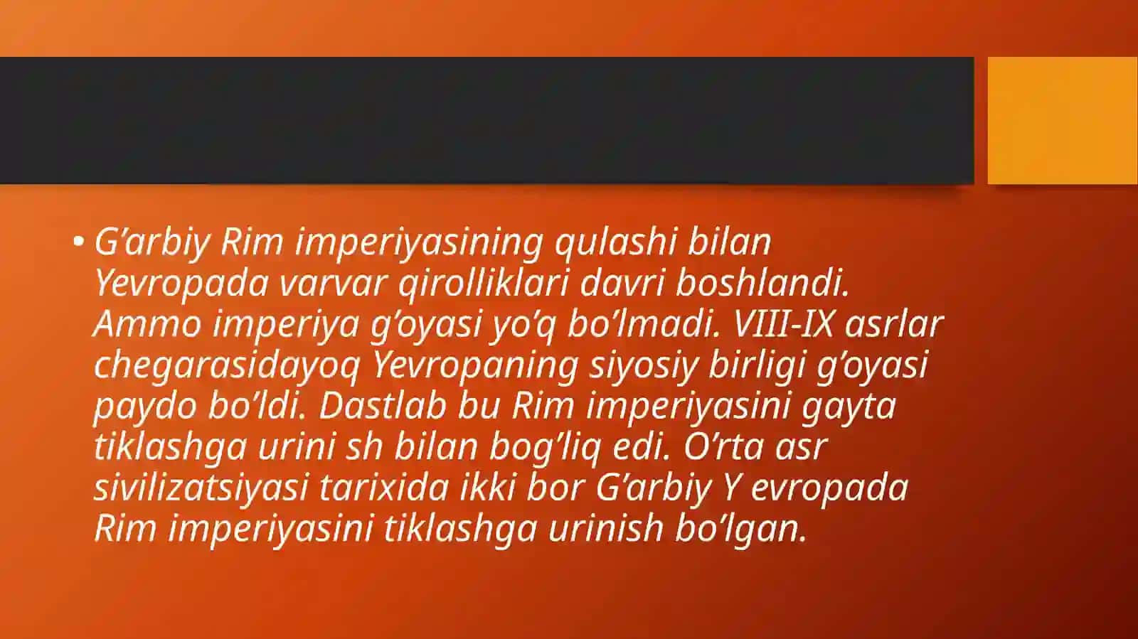 G’arb sivilizatsiyasi 4