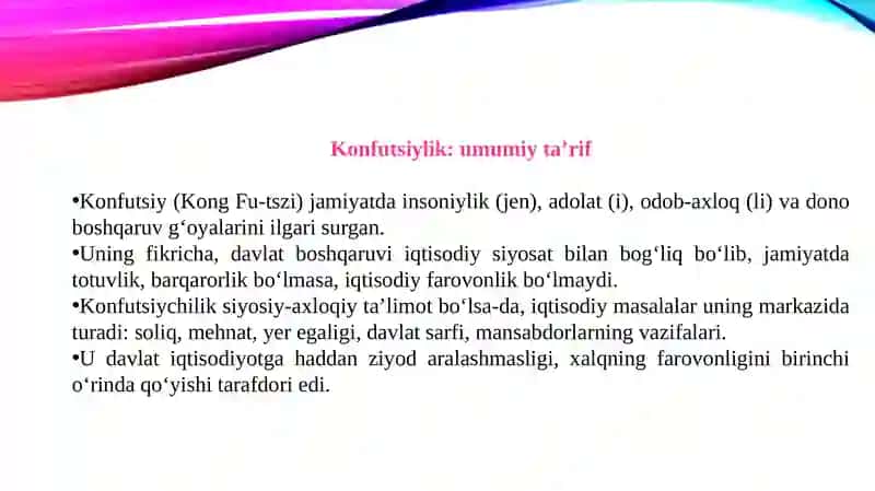 konfutsiychilar va legistlarning iqtisodiy ta’limoti ppt 4