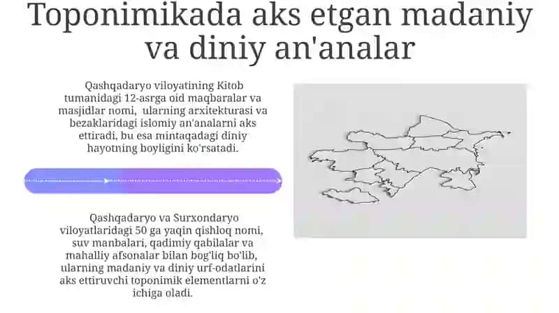 Qashqadaryo va Surxondaryo toponimik rayonlari 4