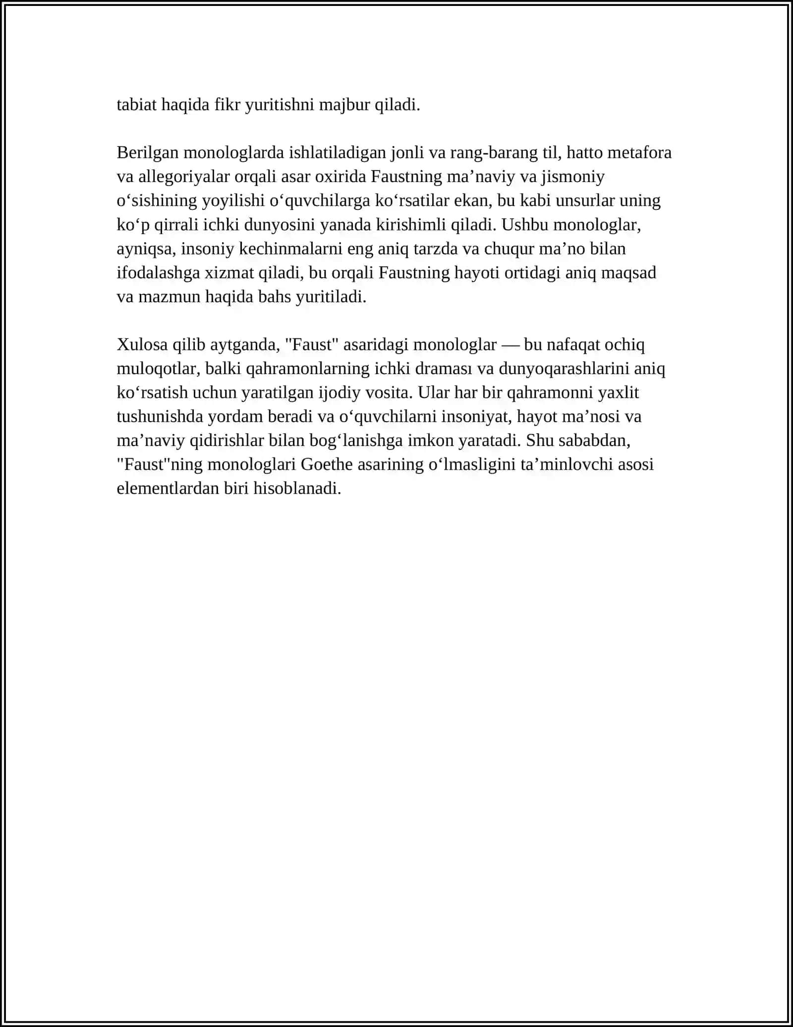 FAUST ASARIDA MONOLOG VA DIALOGLARNING MOHIYATINI SHARXLANG 4