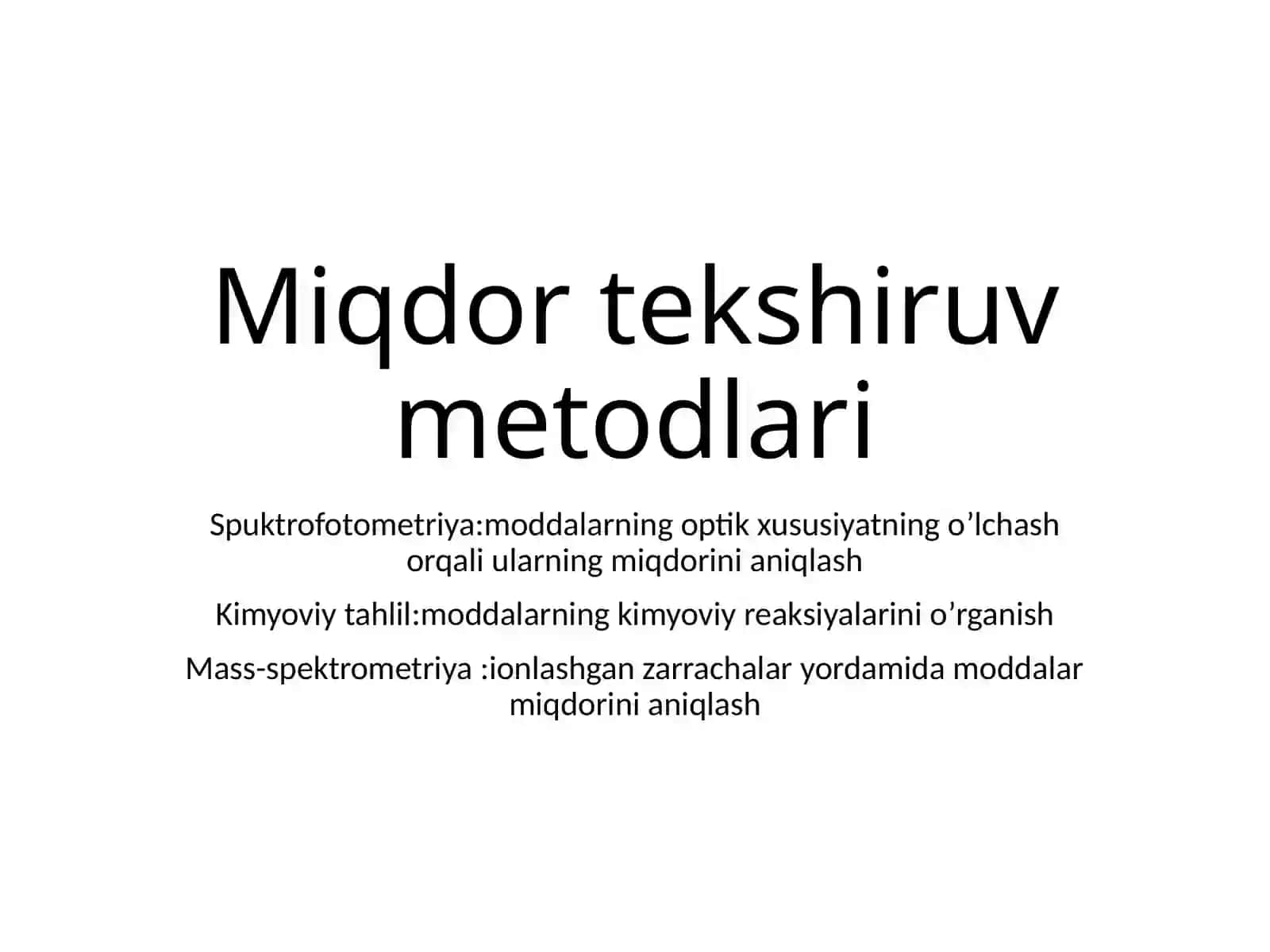 Miqdor kilinik labaratoriya tekshiruvlari 4