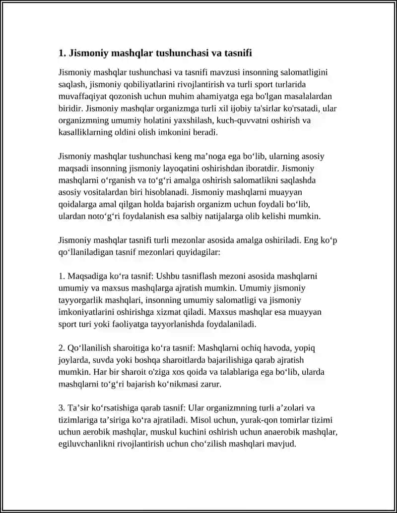 JISMONIY MASHQLAR KLASSIFIKATSIYASI 4