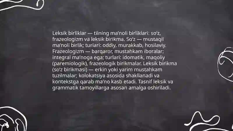 Oʻzbek tili leksikologiyasi 4