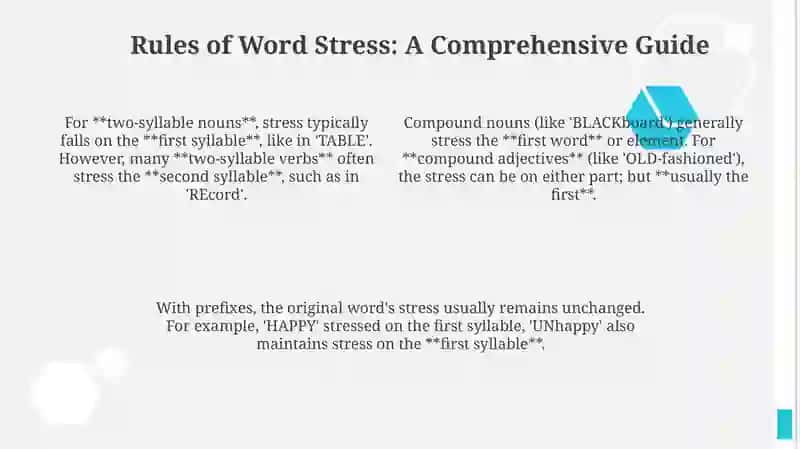 Words stress in English 4