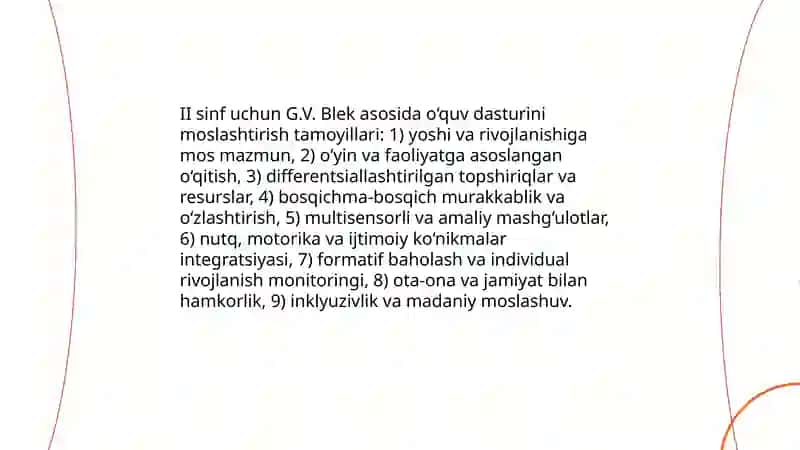 II sinf tayyorlashning o‘ziga xosligi 4