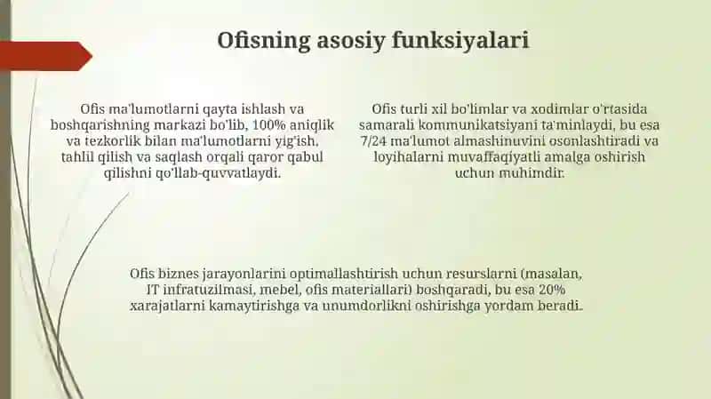 Ofis boshqarish kursi 4