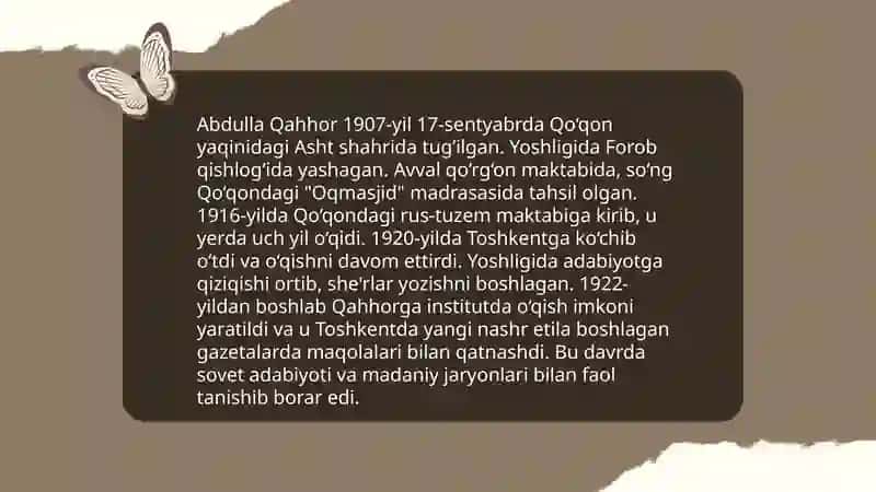 Abdulla Qahhor hayoti va ijodi 4