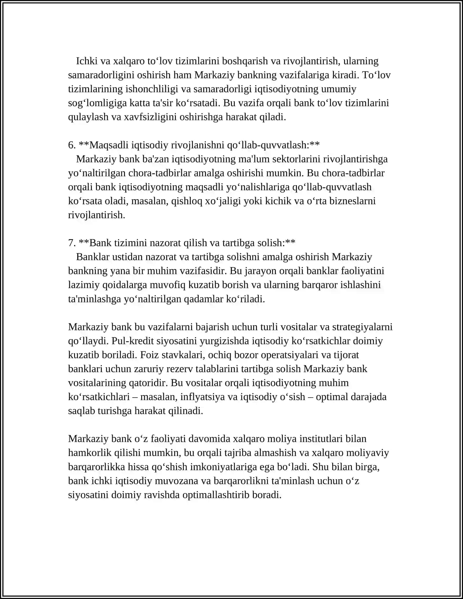 MARKAZIY BANK VA UNING FUNKSIYALARI 4
