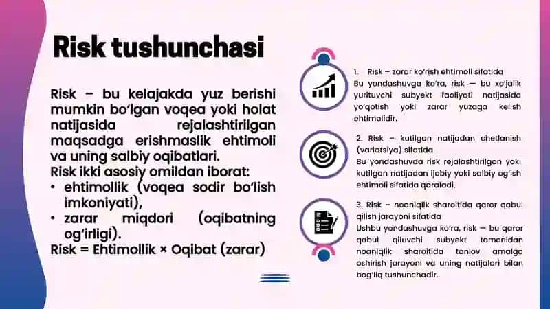 Risklarni boshqarish faniga kirish va asosiy tushunchalar 4