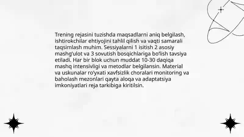 Treningni muhim jihatlari 4