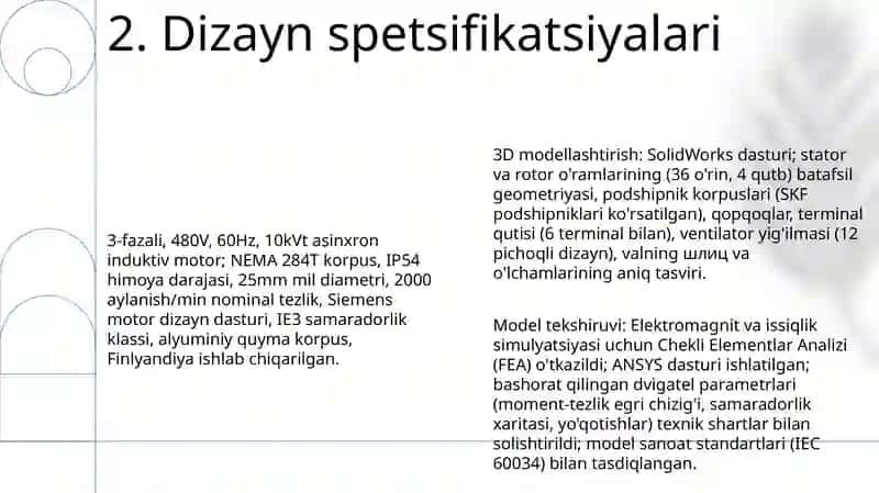 Asinxron elektr motori uch o‘lchamdagi model 4