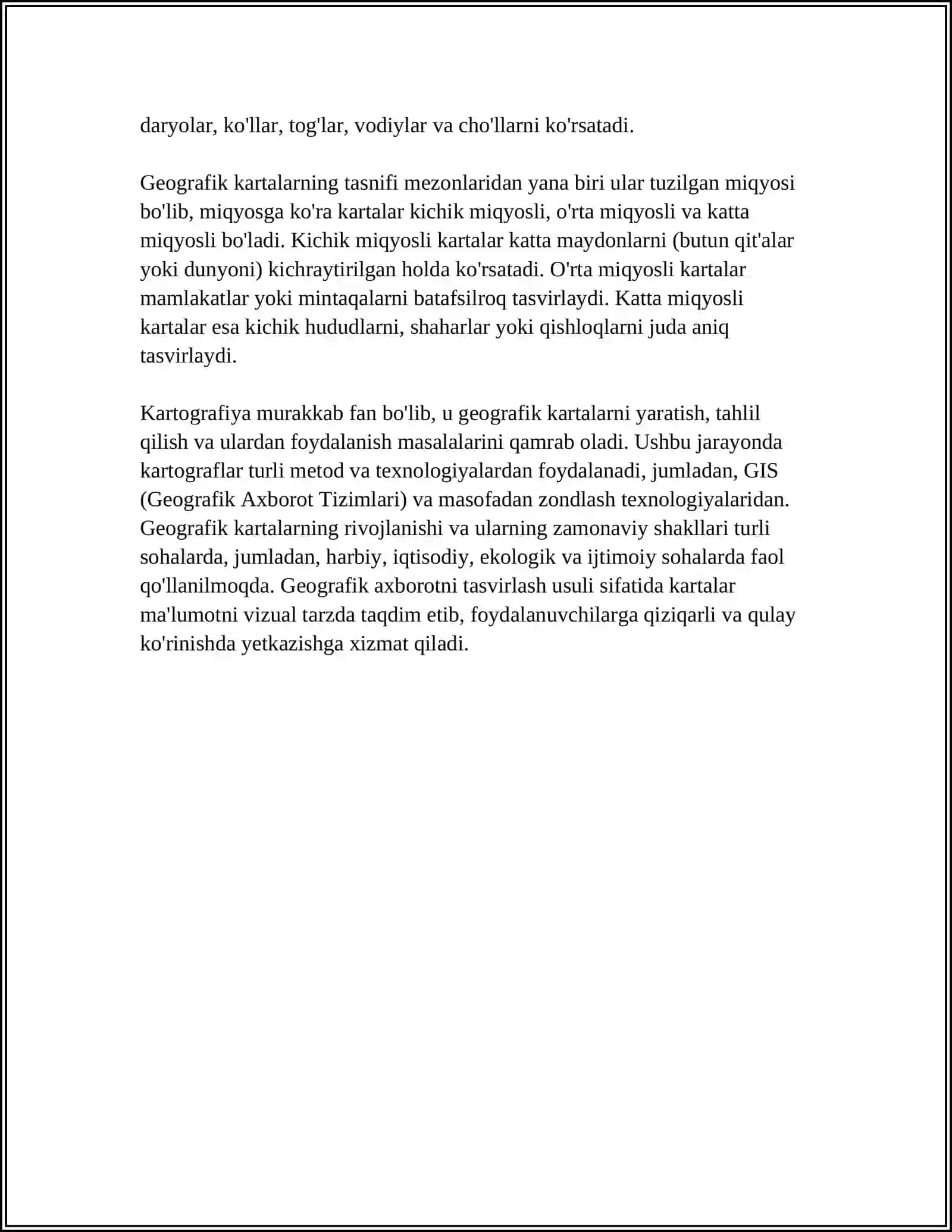 GEOGRAFIK KARTALARNING TASNIFI TURLARI VA ATLASLAR 4