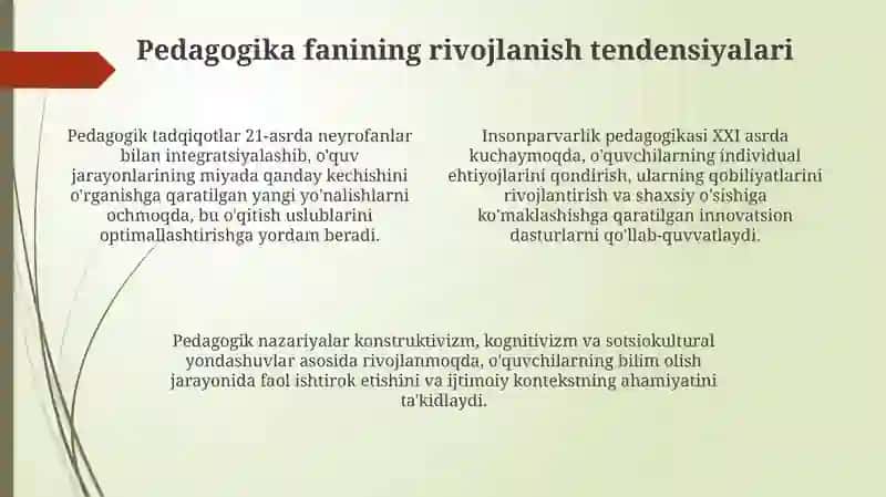 Pedagogika fanining rivojlanishi 4