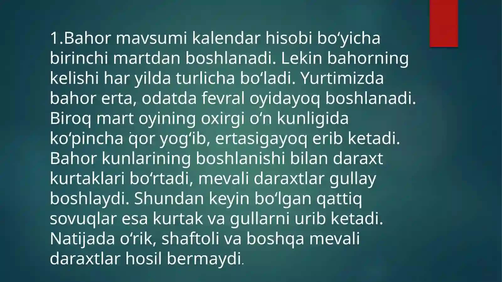Bahor daraxtlarini O'qtish 4