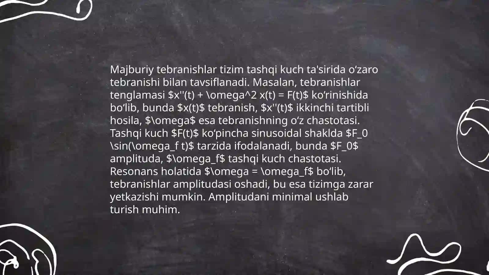 Sönuvchi va majburiy tebranishlar.Rezonans 4