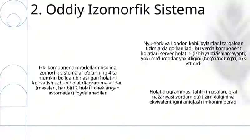Binar ikki komponentli izomorf sistemalar holat diagrammalari 4