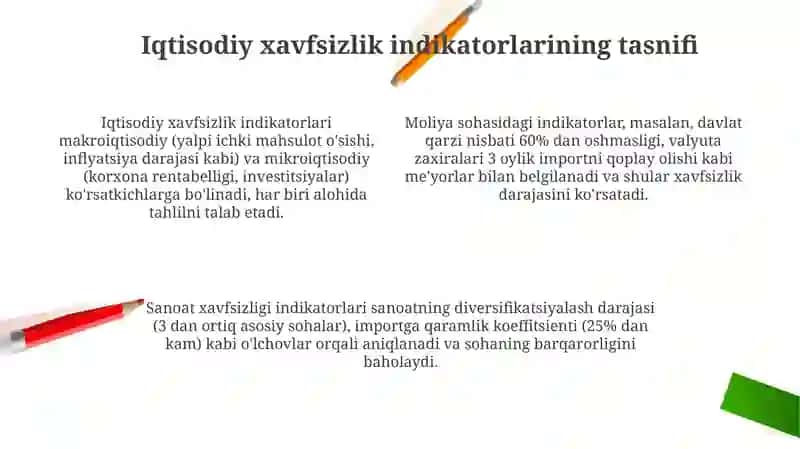 Iqtisodiy Xavfsizlik Indikatorlari 4