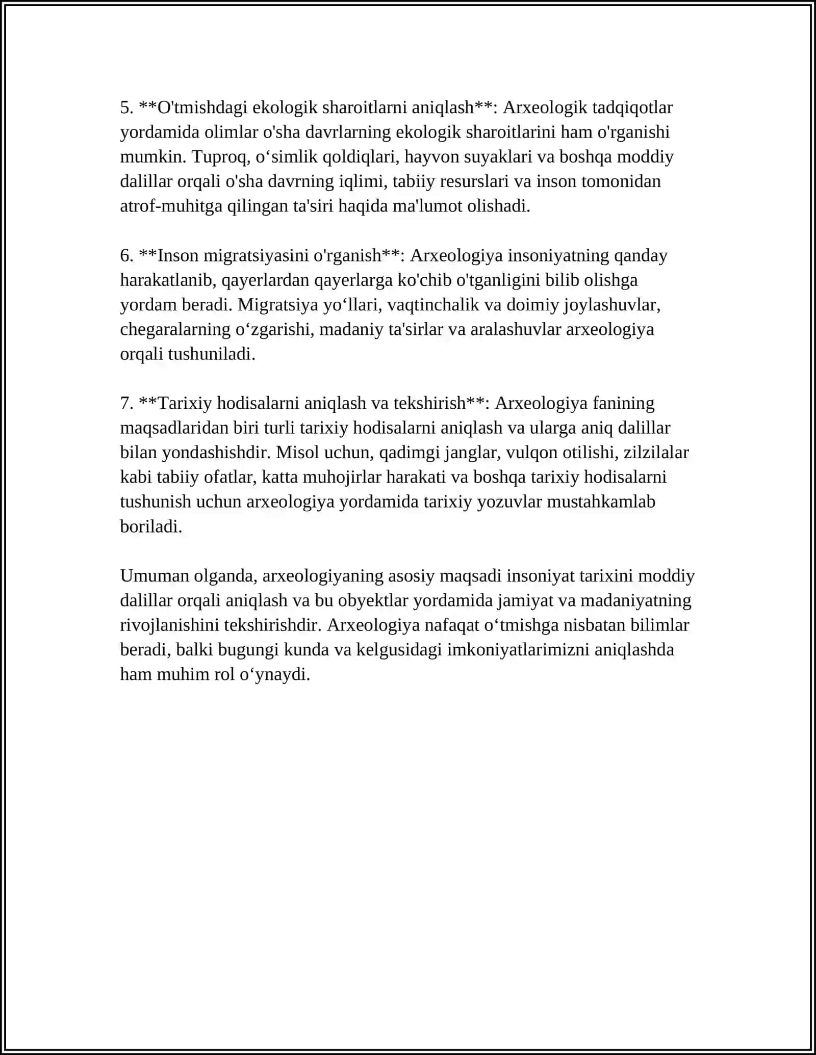 ARXEALOGIYA FANINING MAQSADI VA VAXIFALARI 4