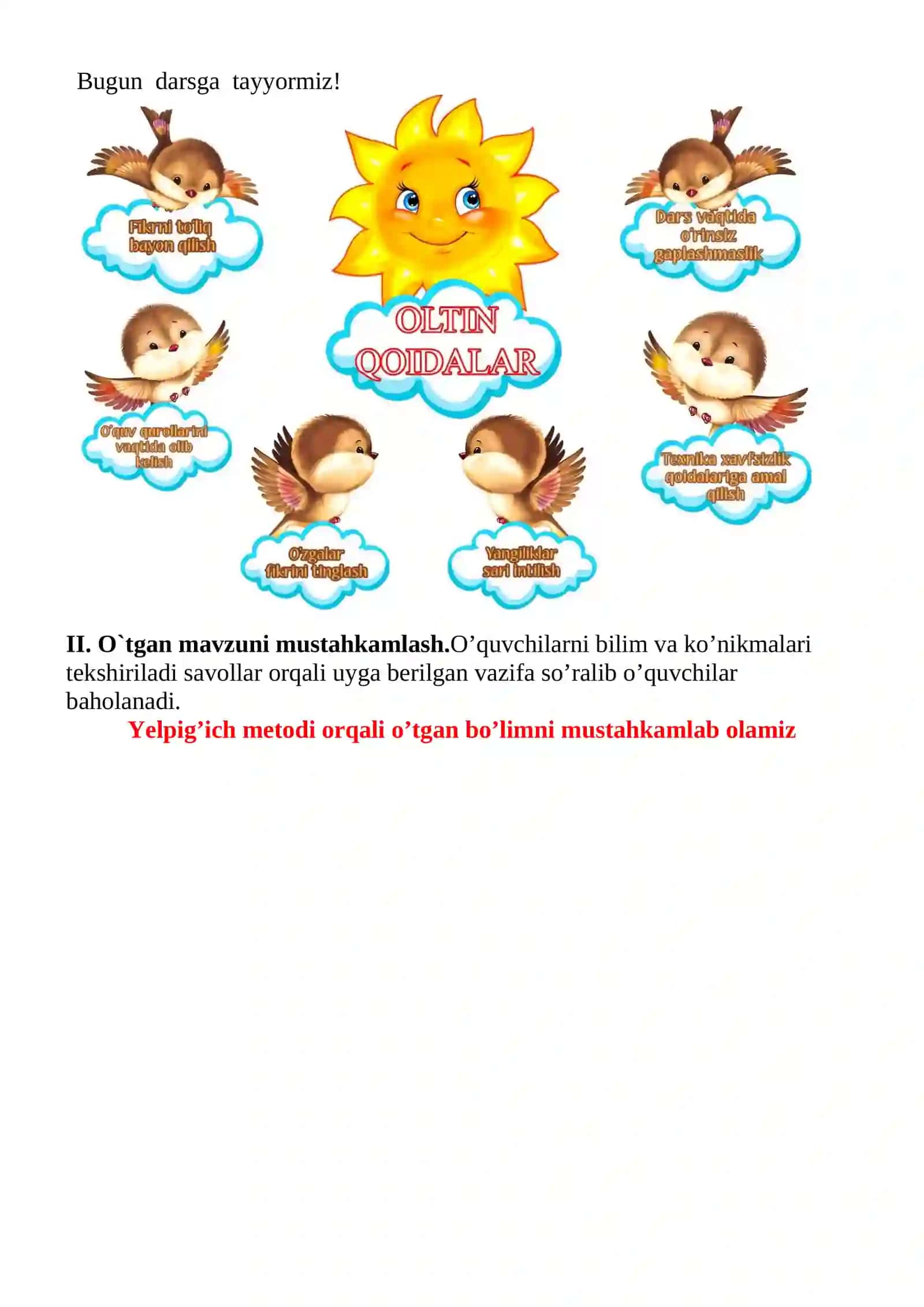 Rassomning yuksalishi mavzusida 3-sinf O'qish fanidan dars ishlanmasi 4