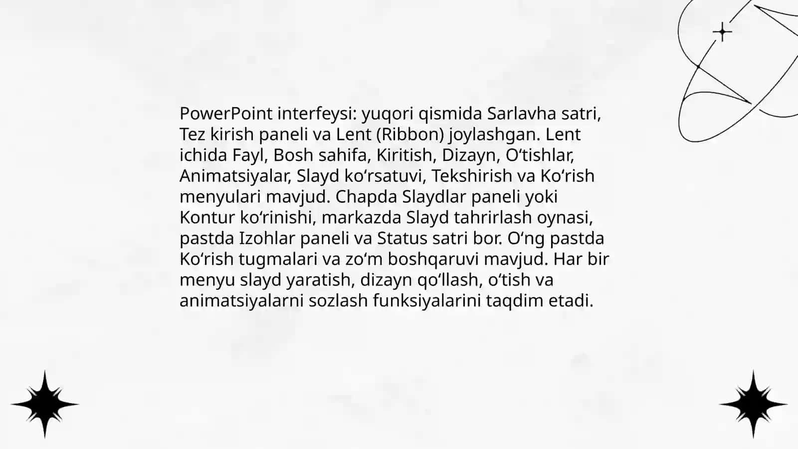 PowerPoint dasturi haqida maʼlumot 4