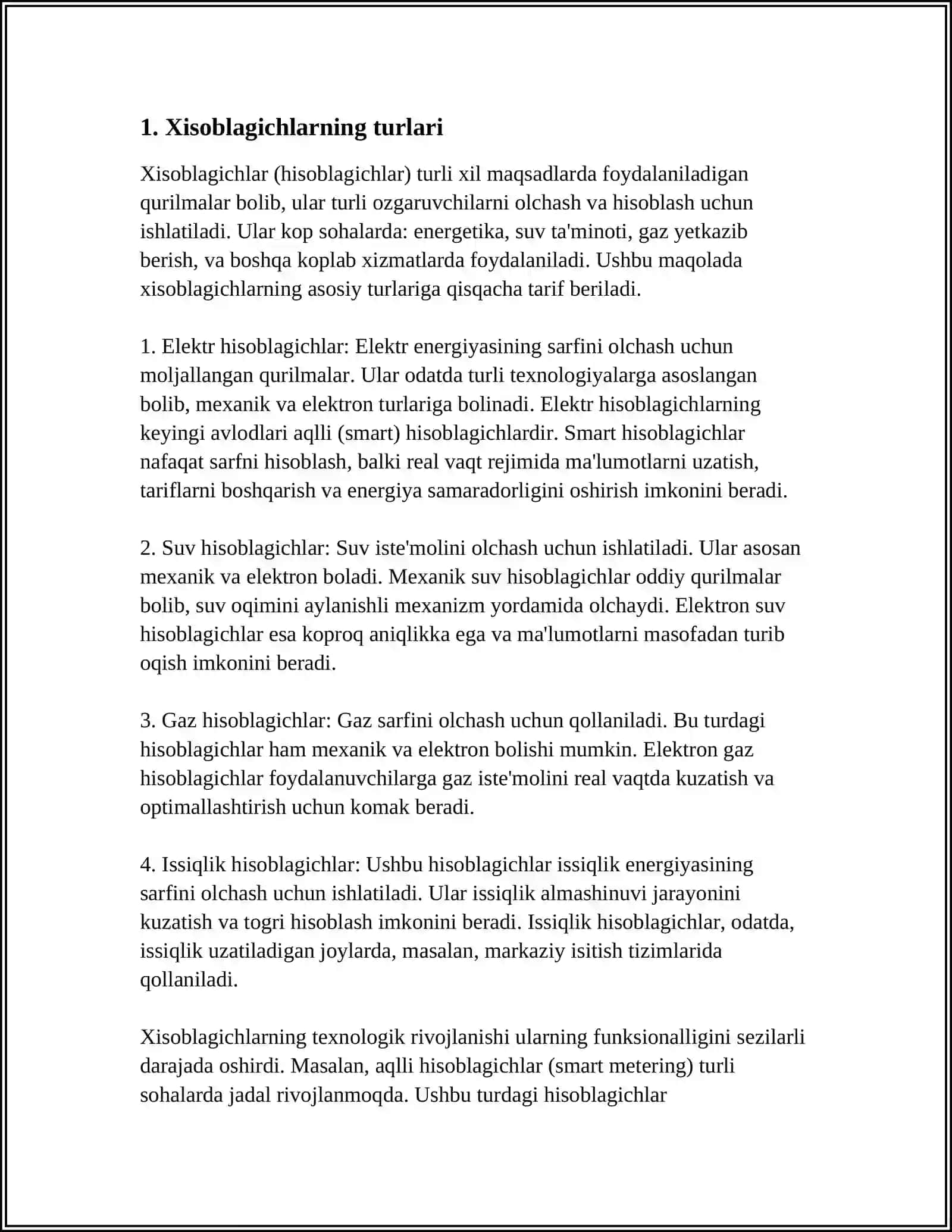 XISOBLAGICHLAR HAQIDA ASOSIY MA'LUMOTLAR 4