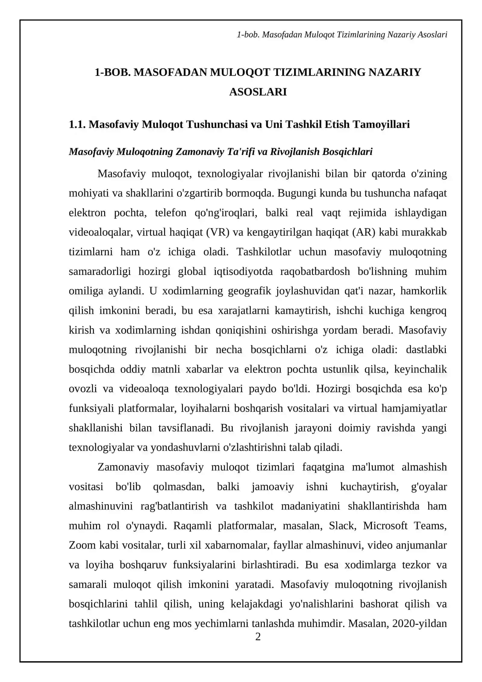 Tashkilot miqyosida masofadan muloqot kilish tizimi 4